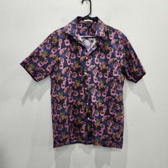 Good Man Brand Mens Button Down Shirt Cotton Big On Point Multi Floral Woven - Picture 3 of 7